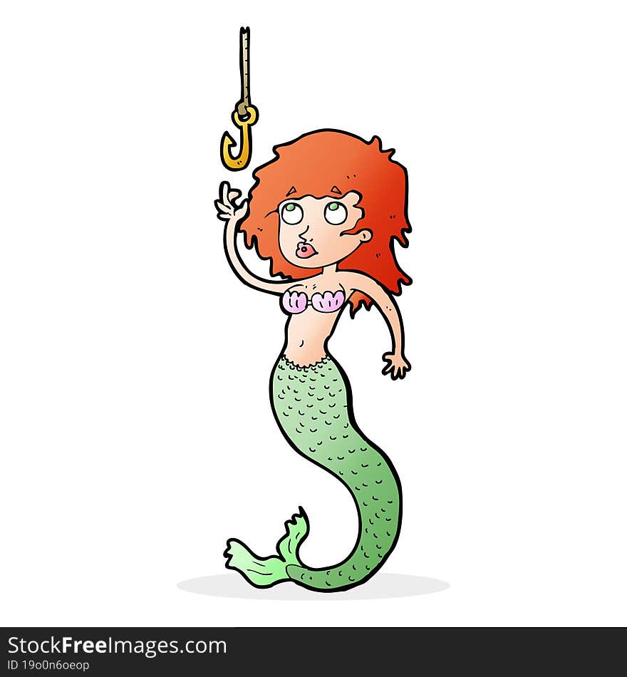 cartoon mermaid and hook