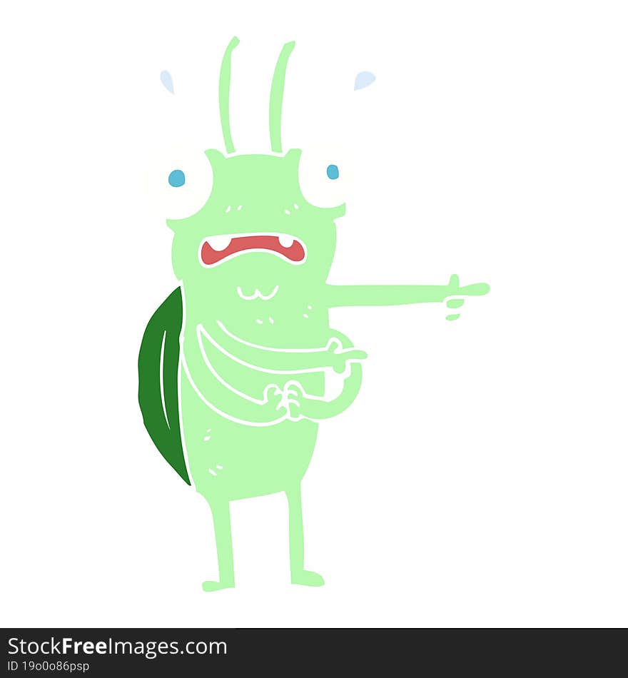 flat color illustration of a cartoon bug