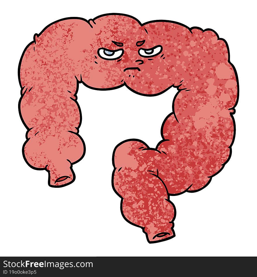 cartoon angry colon. cartoon angry colon