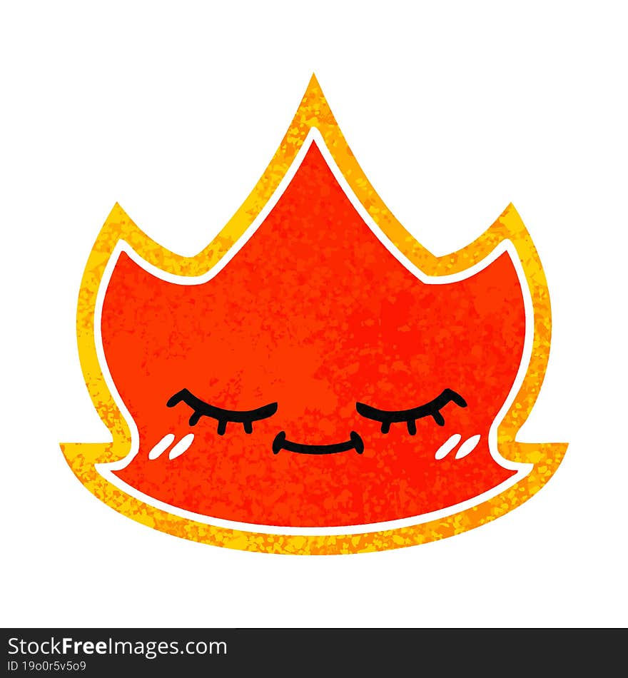 retro illustration style cartoon fire