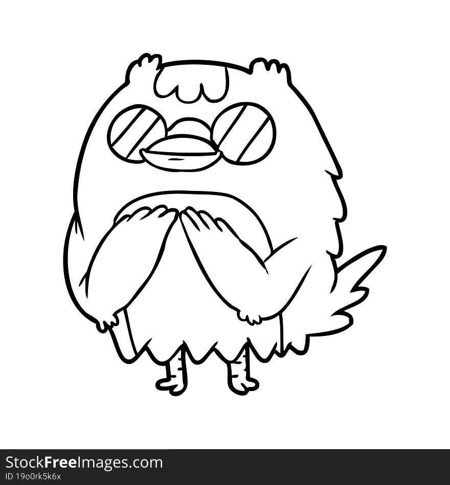 cute line drawing of a wise old owl. cute line drawing of a wise old owl