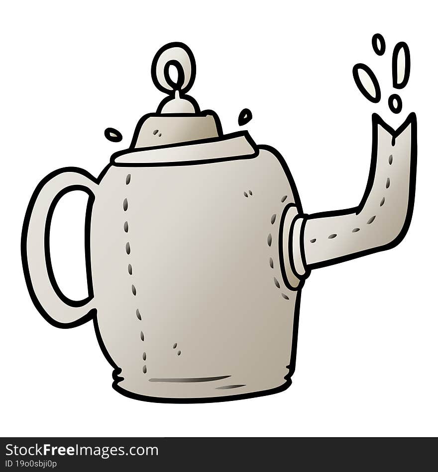 cartoon old metal kettle. cartoon old metal kettle