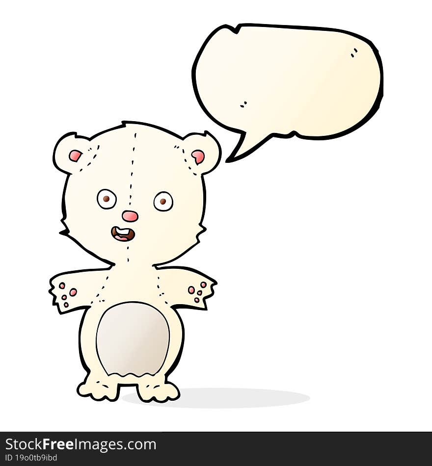 cute polar bear cartoon with speech bubble