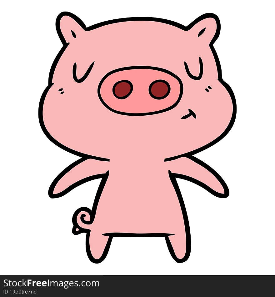 cartoon content pig. cartoon content pig