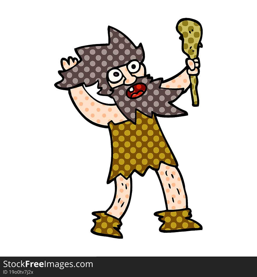 cartoon doodle crazy caveman