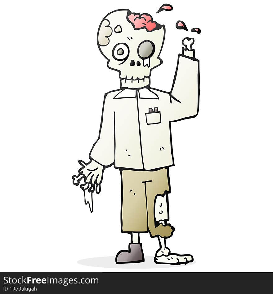 freehand drawn cartoon zombie