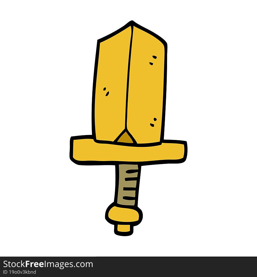 Cartoon Doodle Gold Dagger