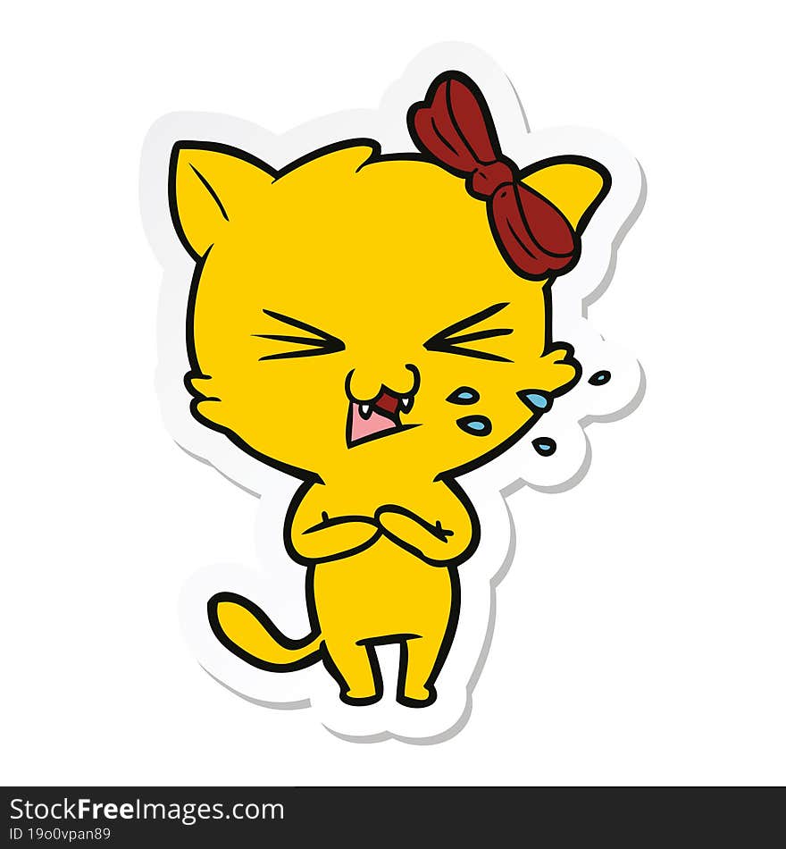 sticker of a cartoon cat