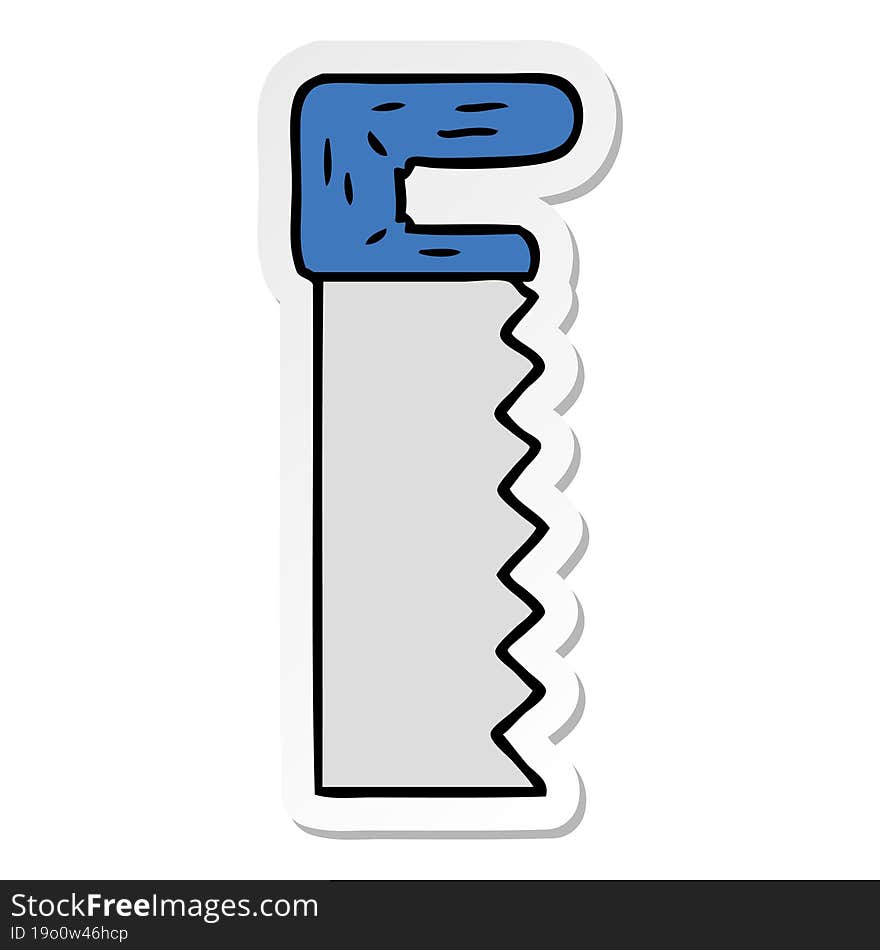 sticker cartoon doodle of a metal saw