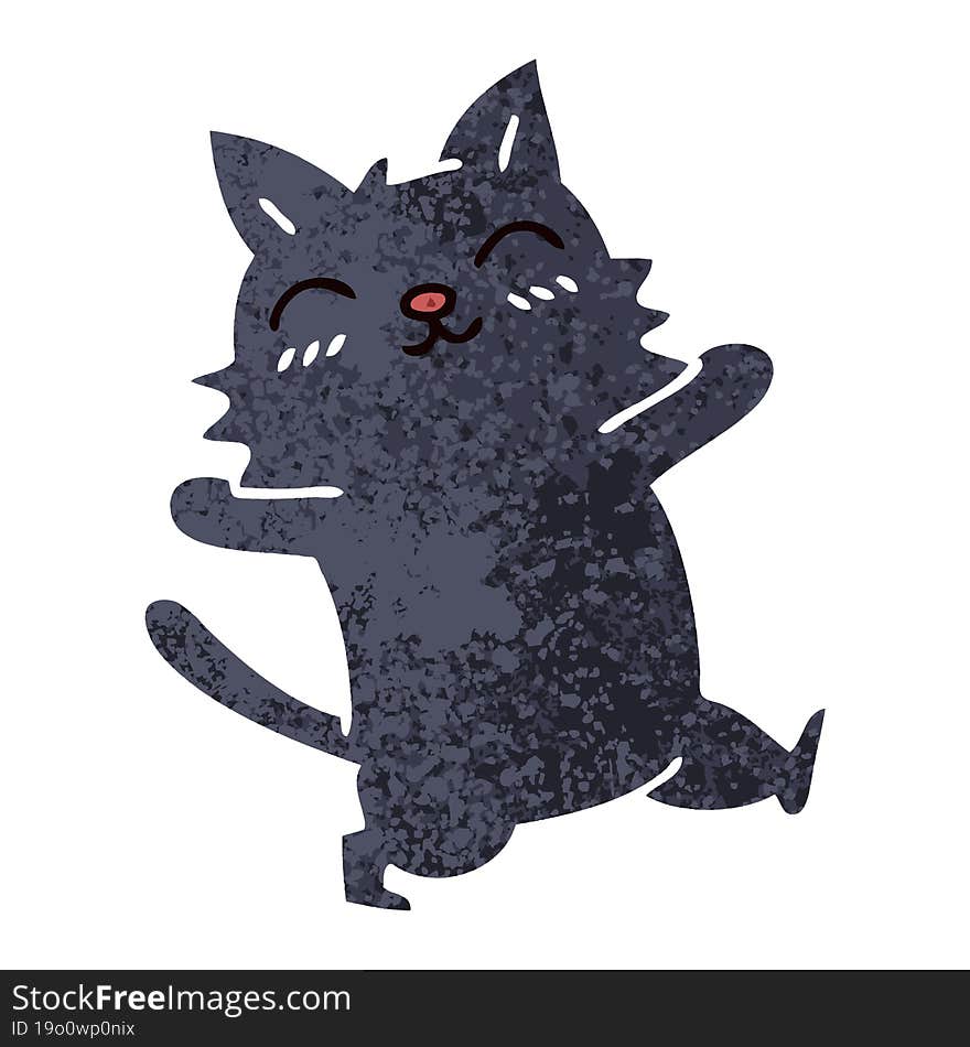 quirky retro illustration style cartoon cat