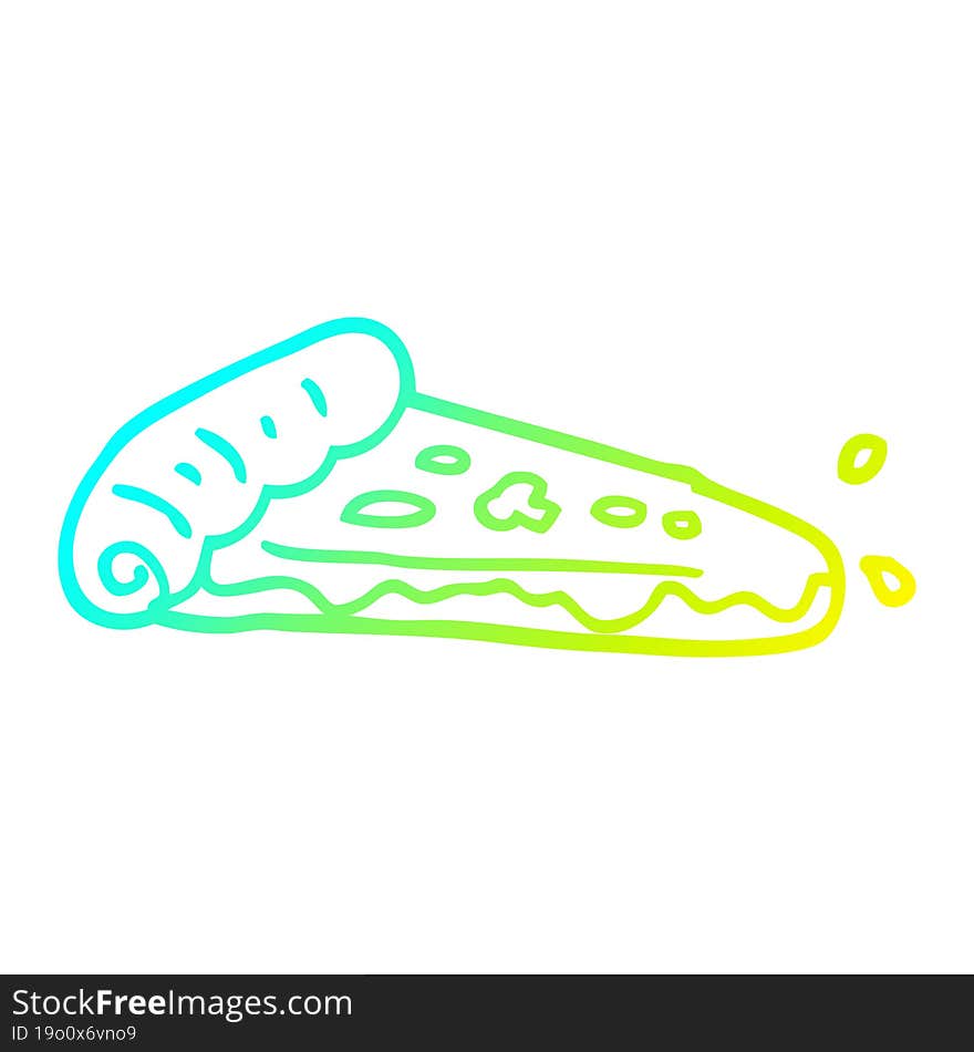 cold gradient line drawing cartoon pizza slice