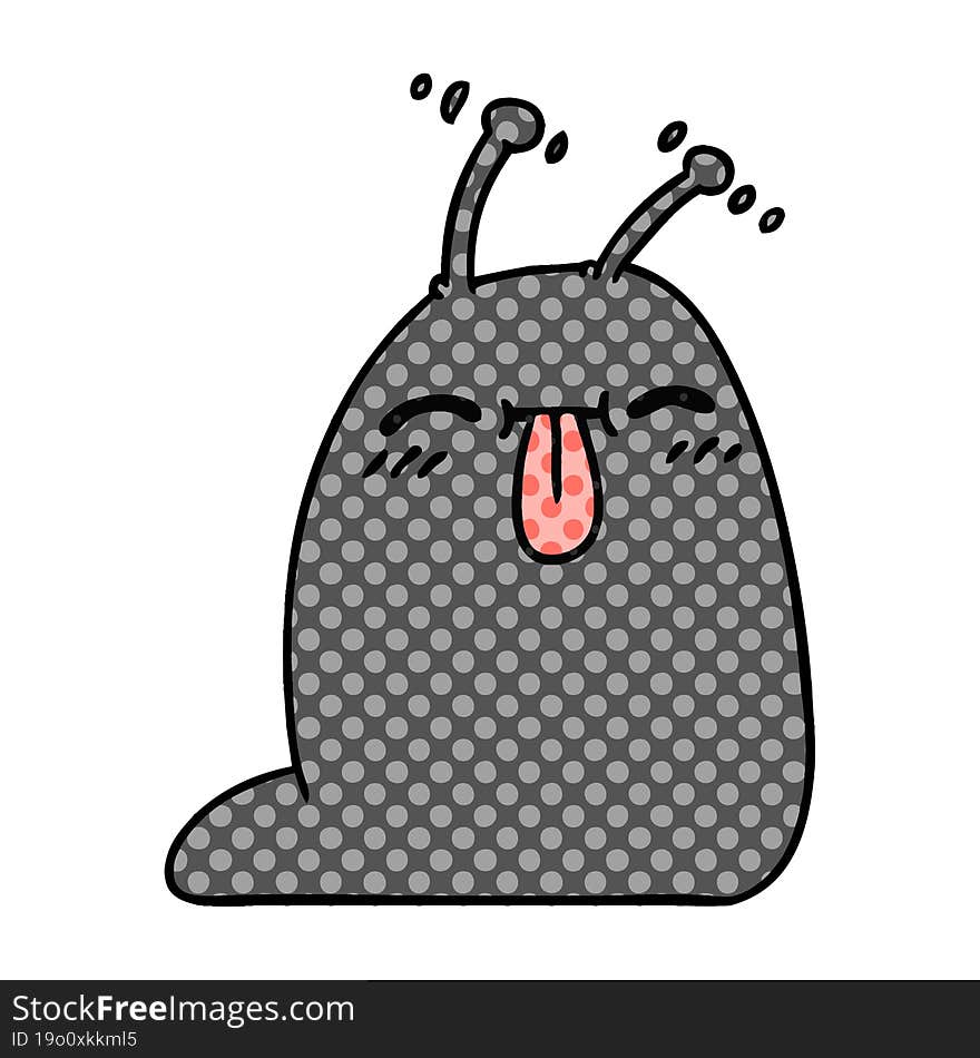 cartoon of a happy kawaii slug