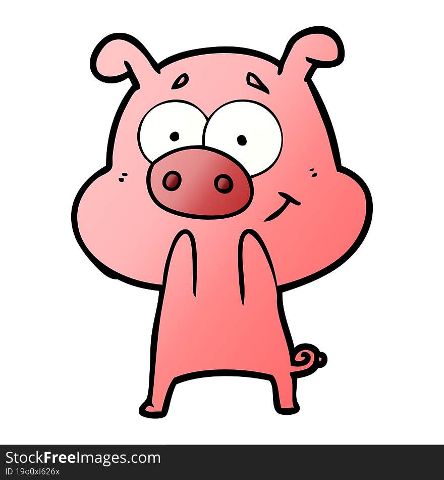 happy cartoon pig. happy cartoon pig