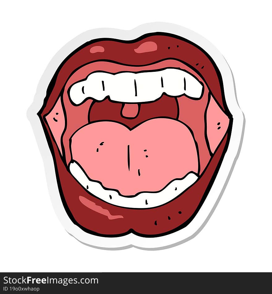 Sticker Of A Cartoon Mouth