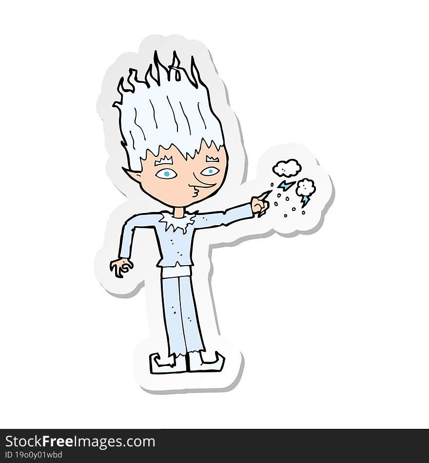 Sticker Of A Jack Frost Cartoon