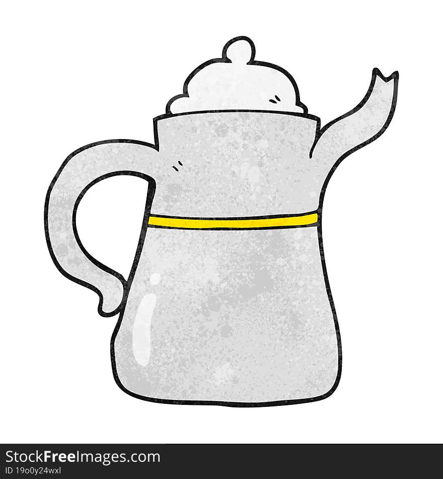 freehand textured cartoon coffee pot