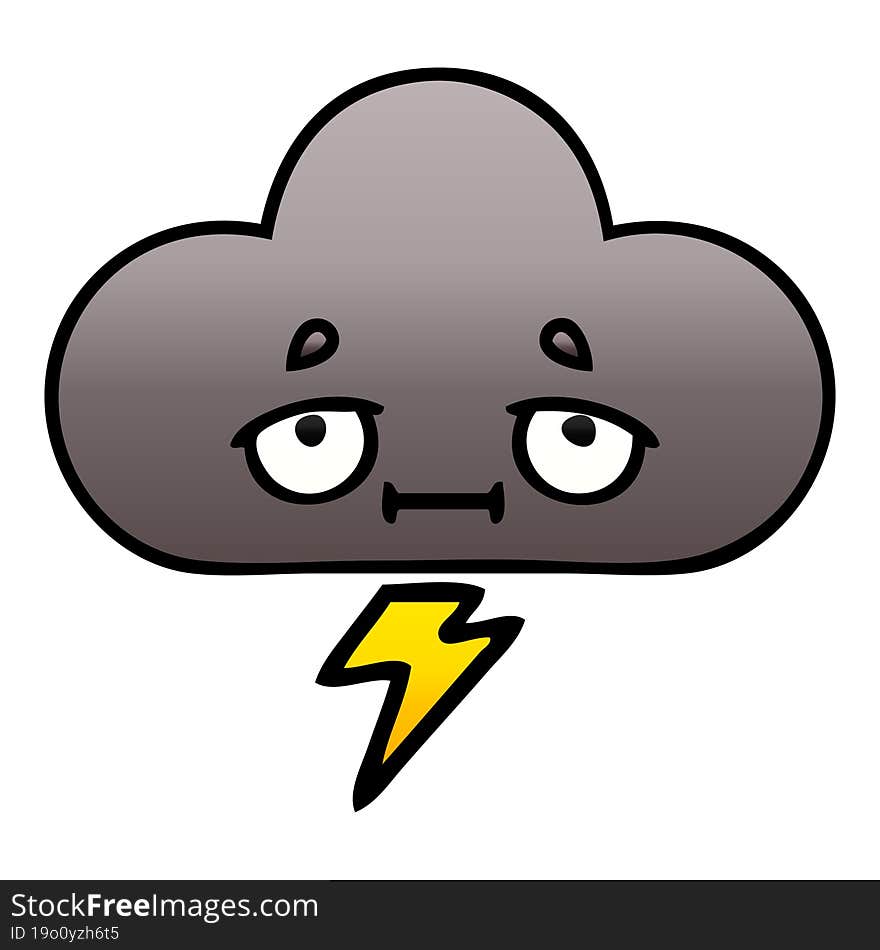 Gradient Shaded Cartoon Storm Cloud