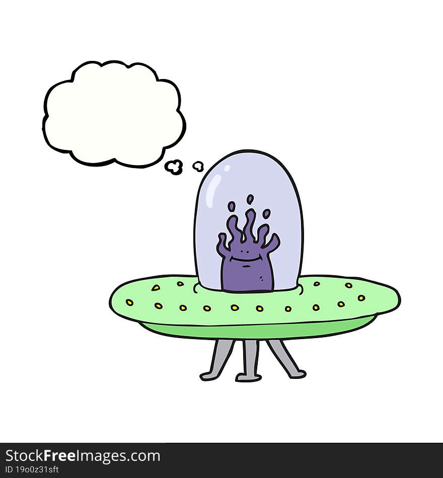 thought bubble cartoon flying saucer