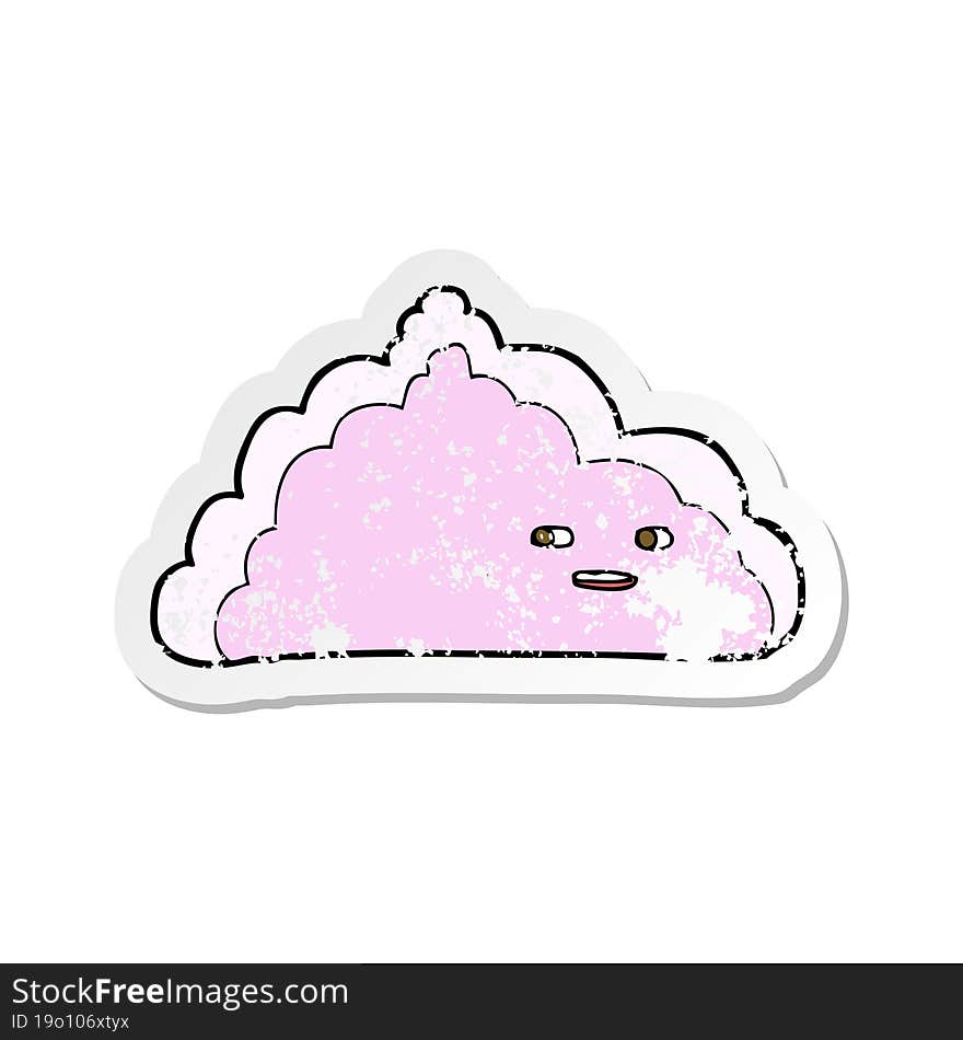 retro distressed sticker of a cartoon cloud