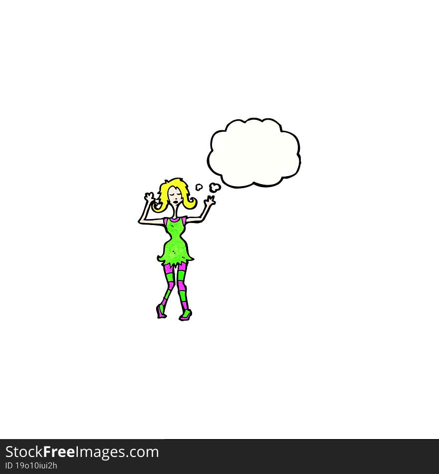 cartoon dancing woman