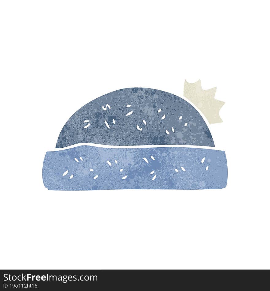 freehand retro cartoon winter hat