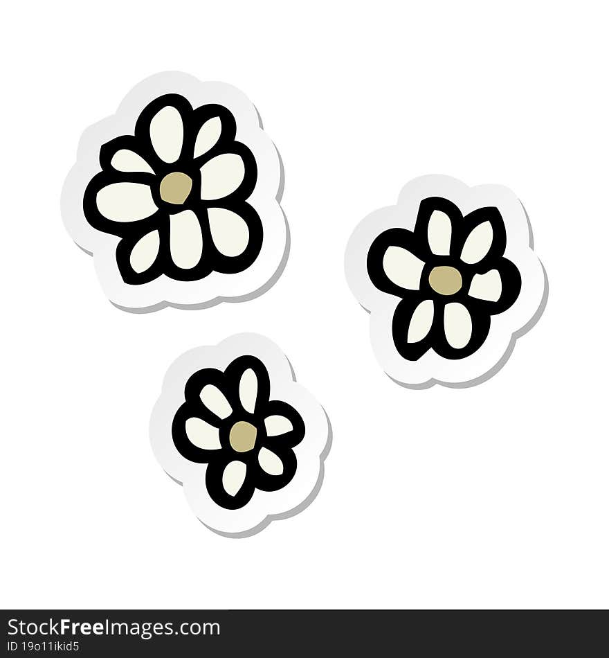 Sticker Of A Cartoon Flowers