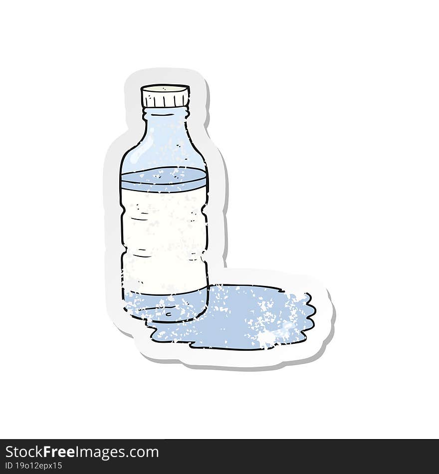 Retro Distressed Sticker Of A Cartoon Water Bottle