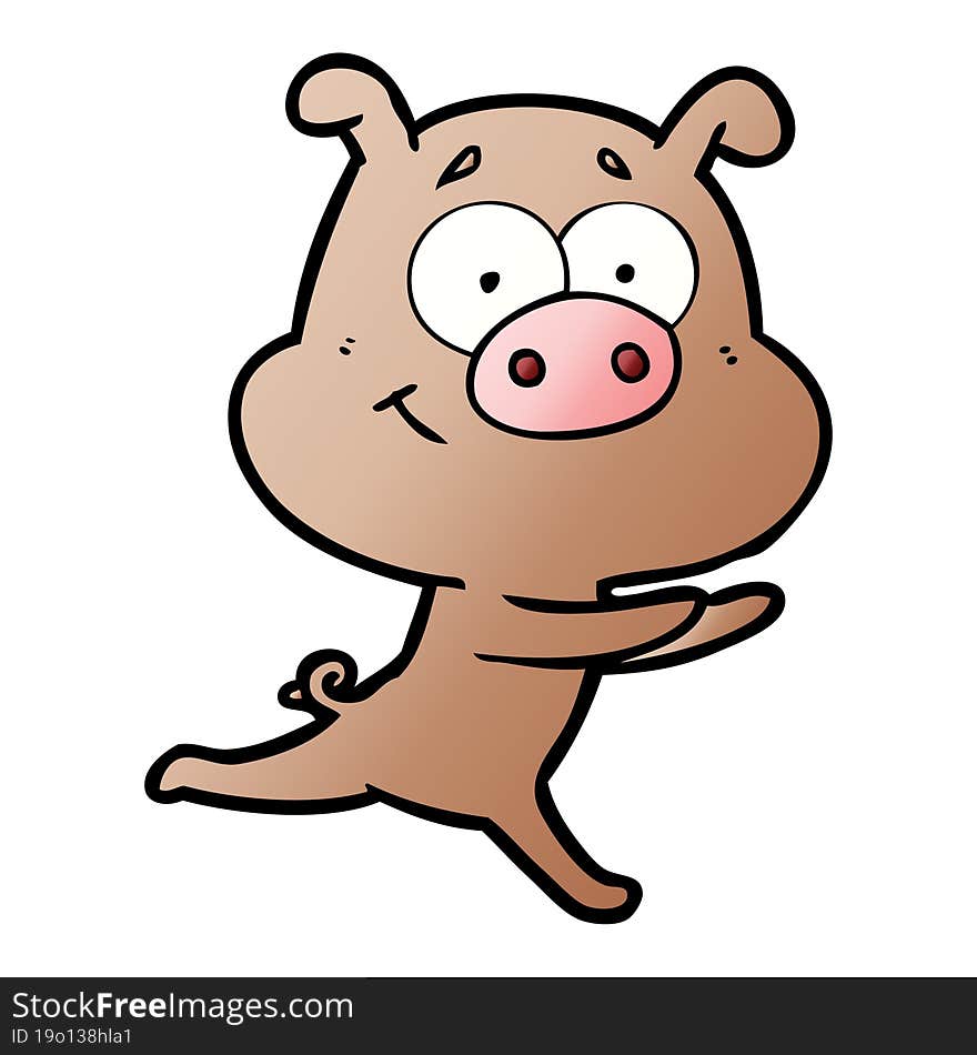 happy cartoon pig. happy cartoon pig