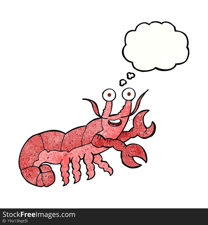 Thought Bubble Textured Cartoon Lobster