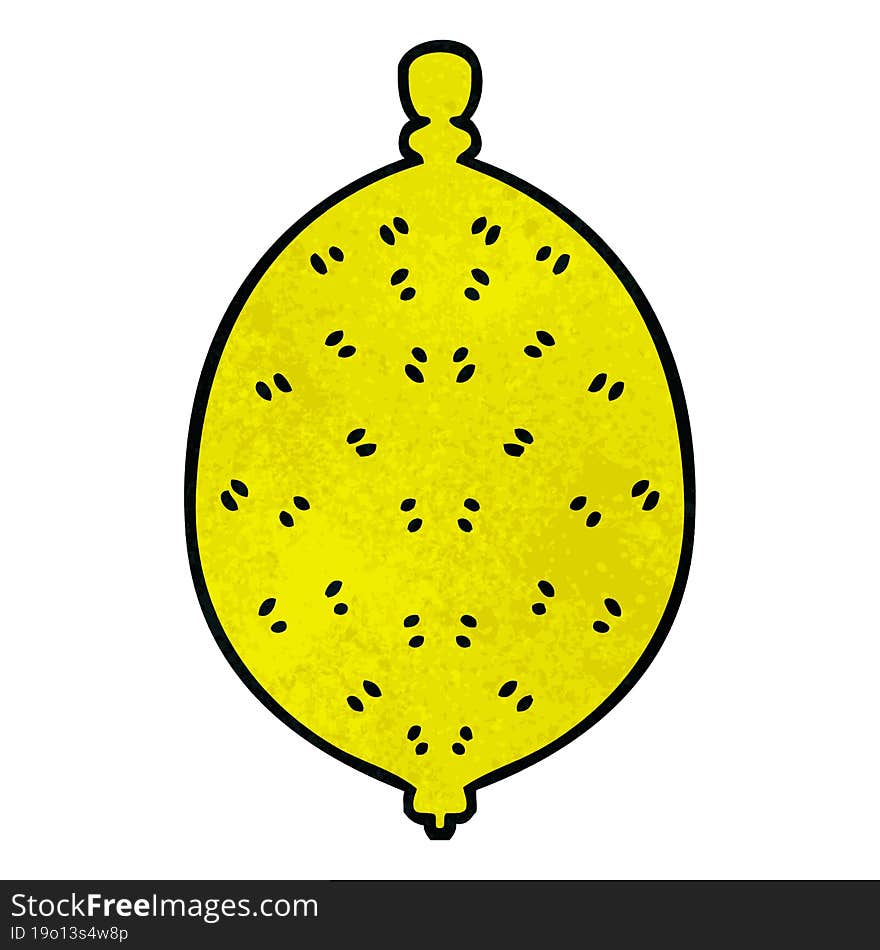 Quirky Hand Drawn Cartoon Lemon