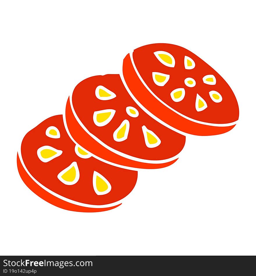 cartoon doodle sliced tomato