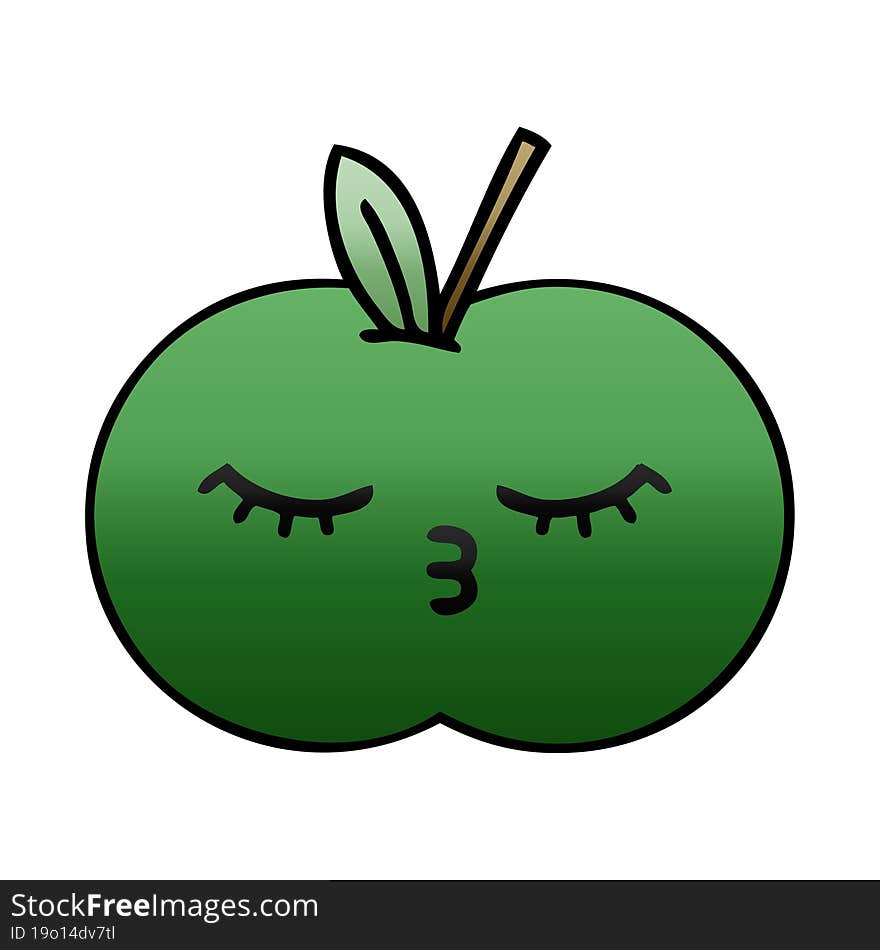 gradient shaded cartoon juicy apple