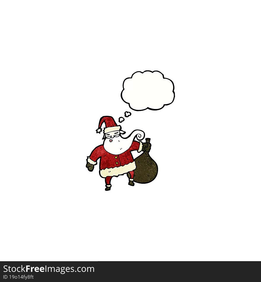 santa claus with thought bubble