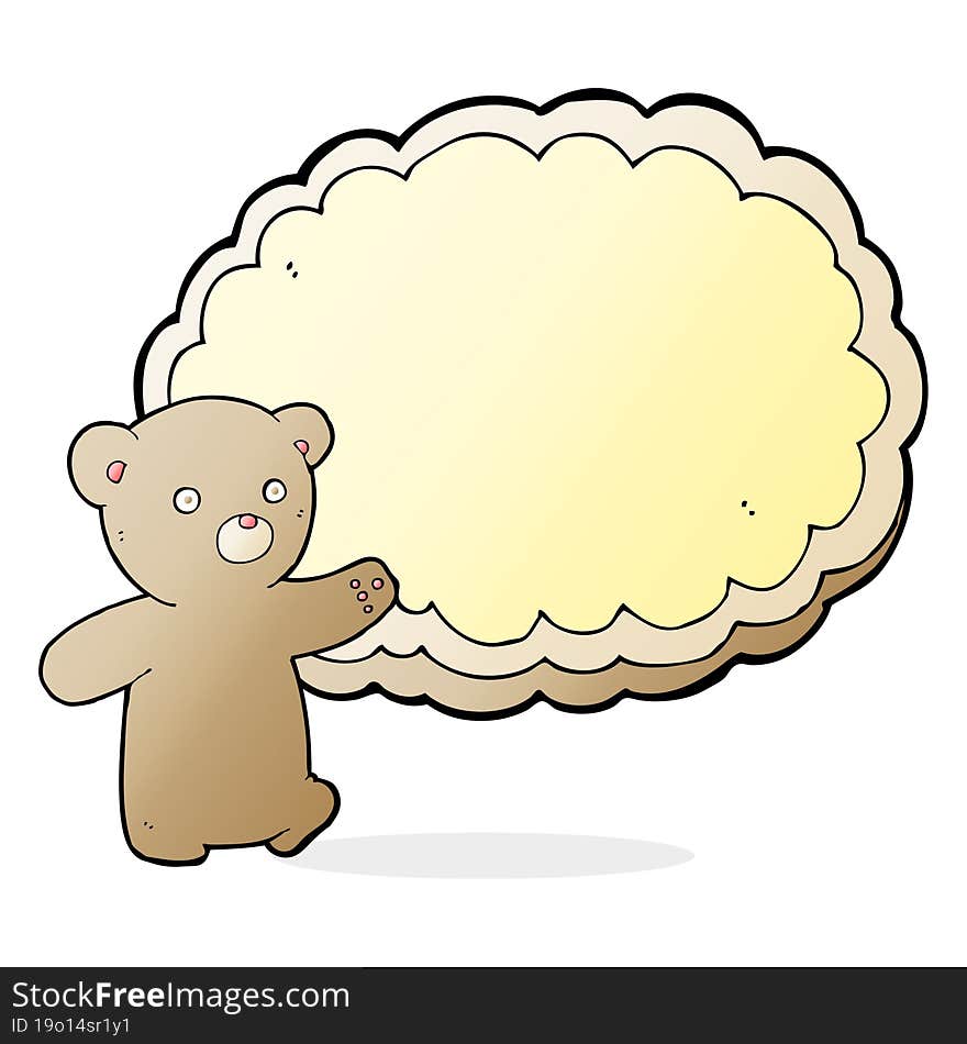 cartoon bear with text space cloud