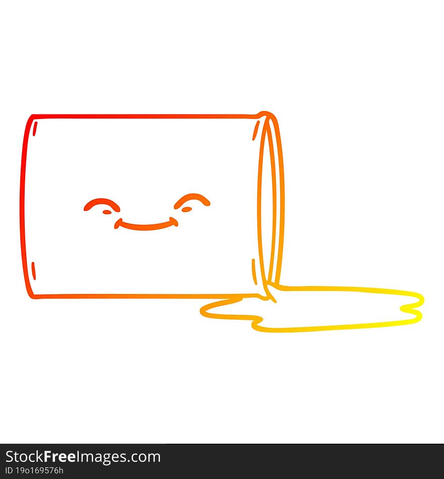 warm gradient line drawing cartoon happy oil drum