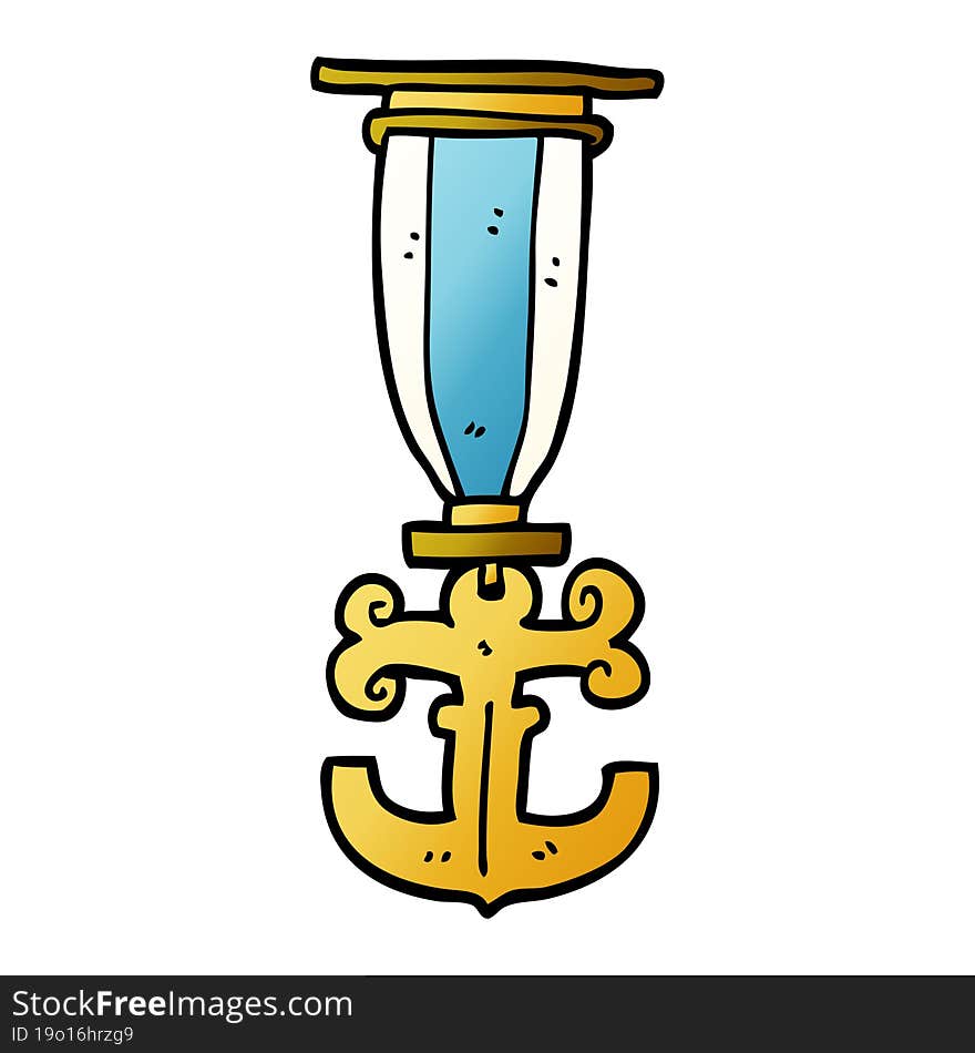 cartoon doodle sailor medal