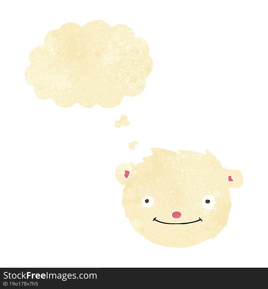 cartoon polar bear head with thought bubble