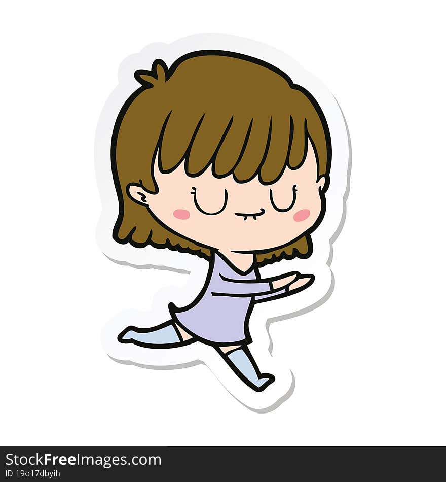 sticker of a cartoon woman