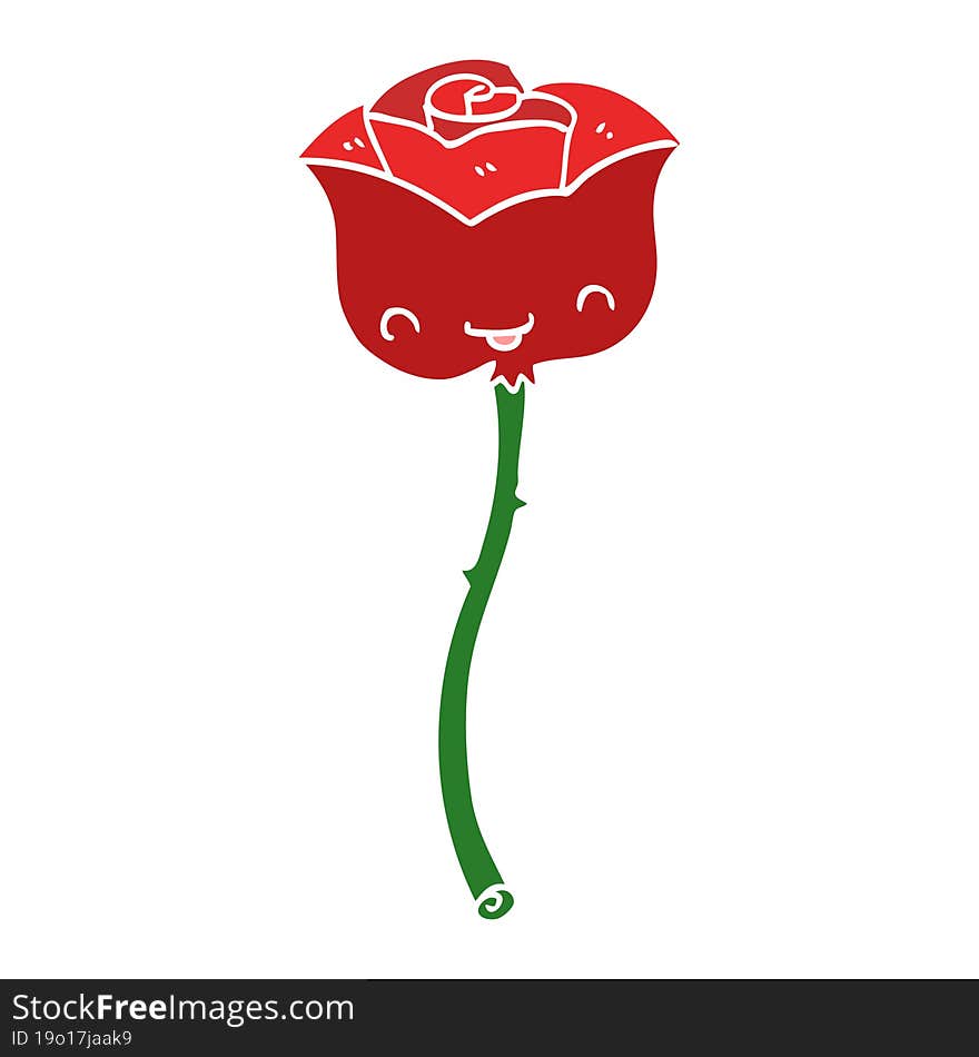 flat color style cartoon rose