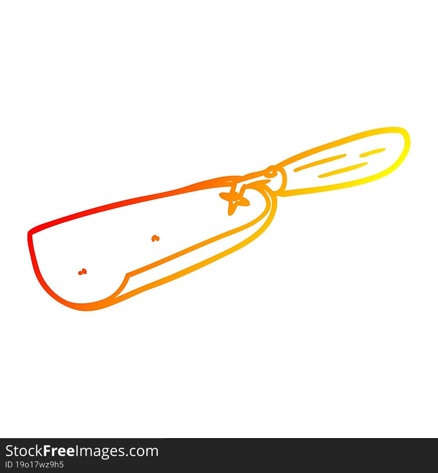 warm gradient line drawing of a cartoon coal shovel