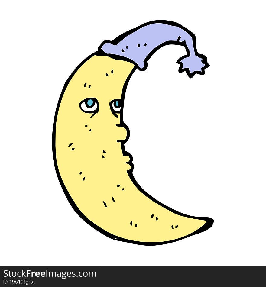 Sleepy Moon Cartoon