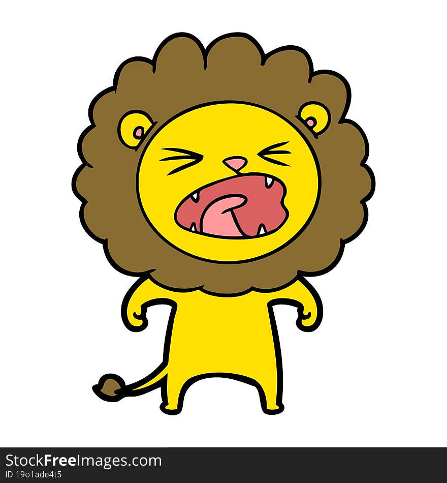 cartoon angry lion. cartoon angry lion