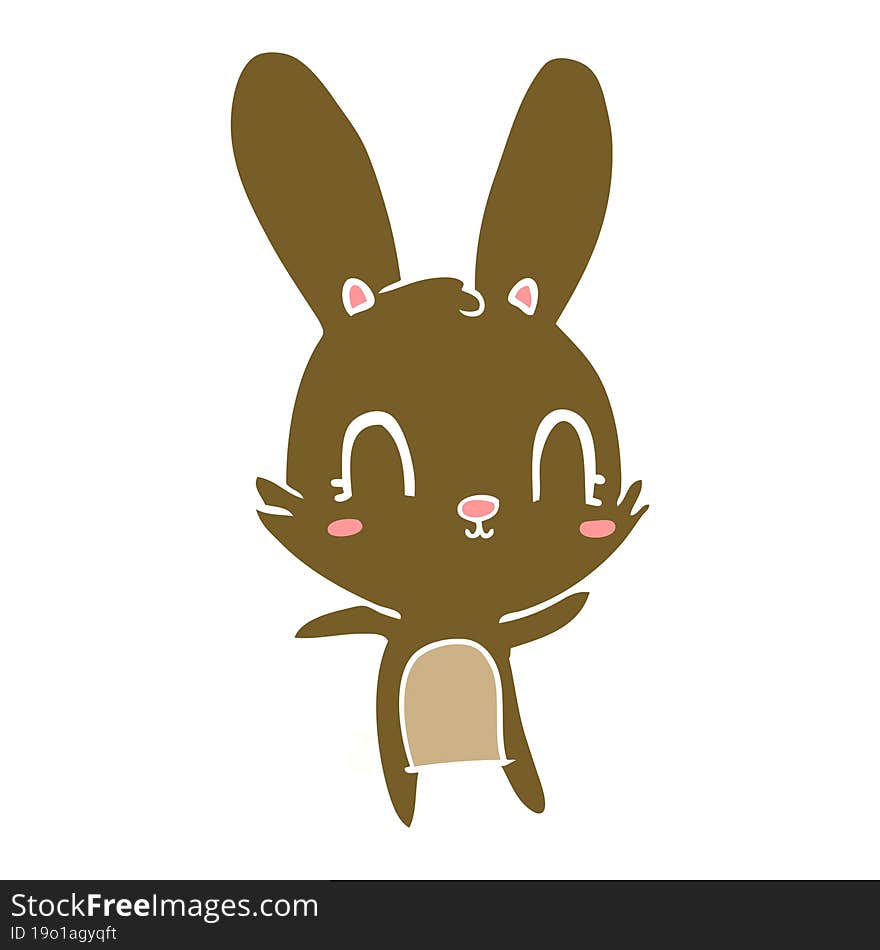 cute flat color style cartoon rabbit