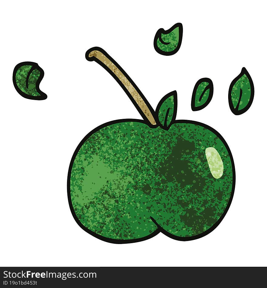 cartoon doodle juicy apple