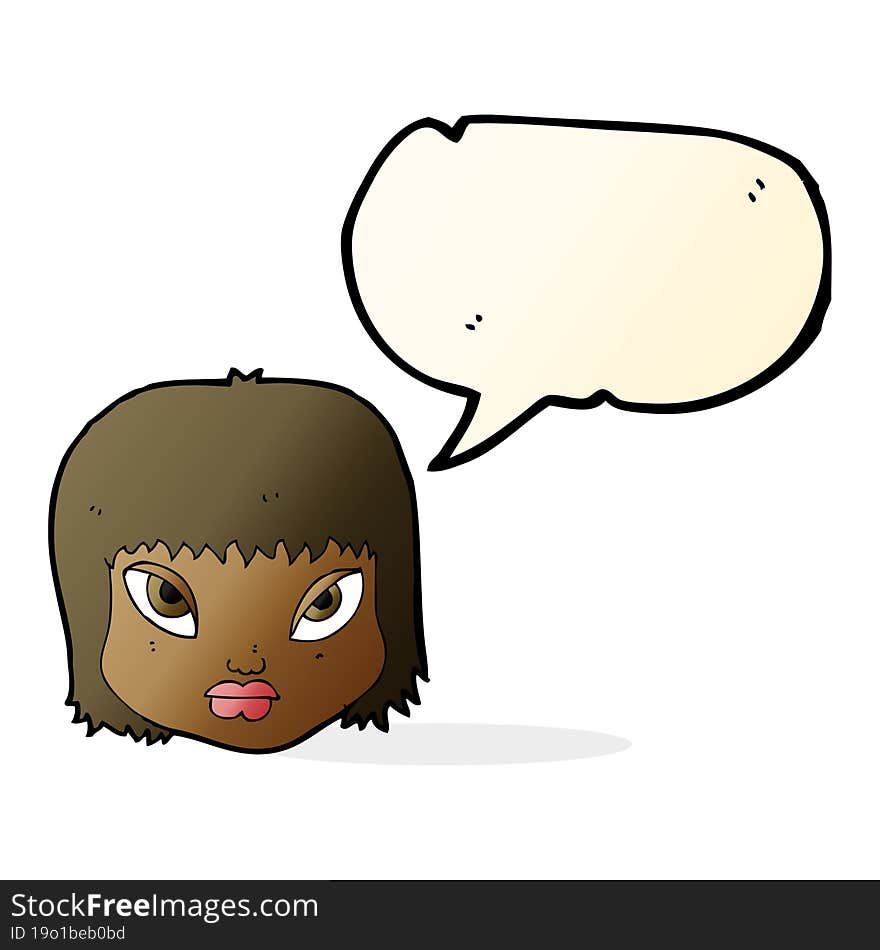 cartoon annoyed face with speech bubble