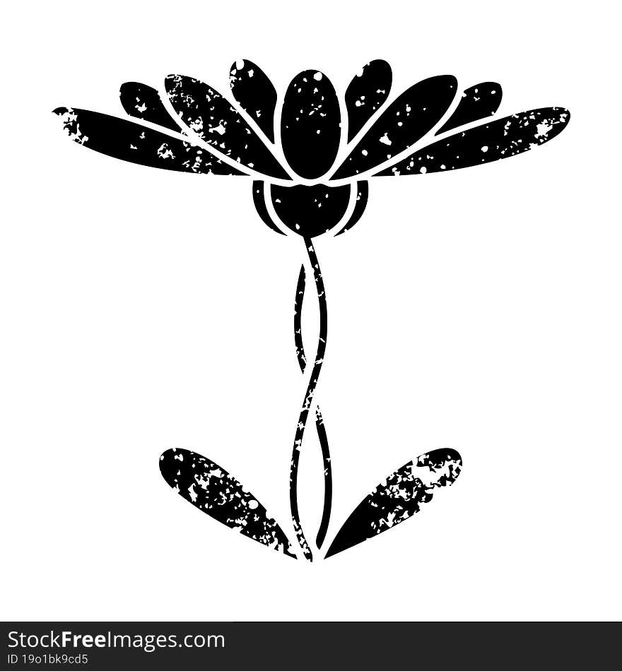 Distressed Symbol Flower