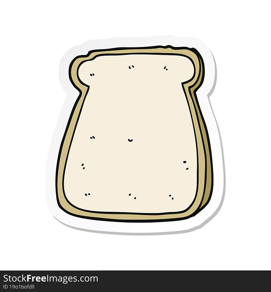 sticker of a cartoon slice of bread