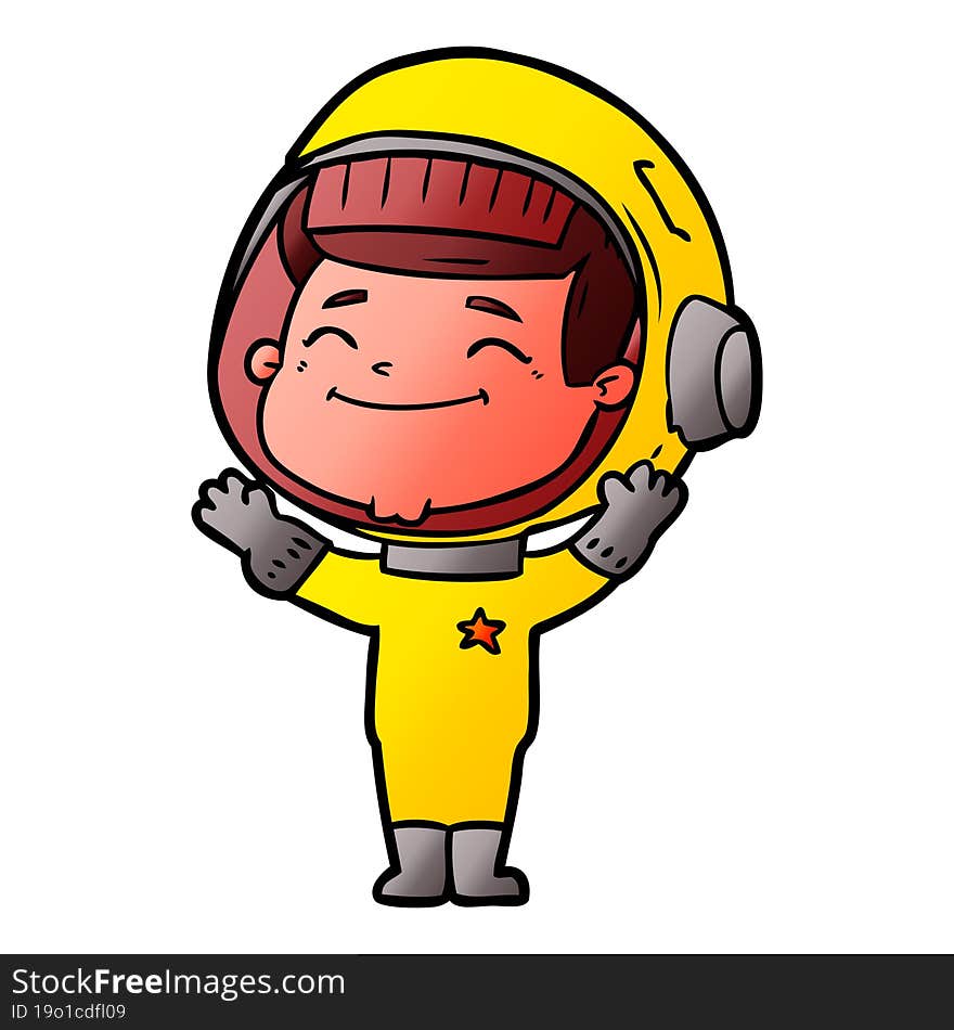 happy cartoon astronaut. happy cartoon astronaut