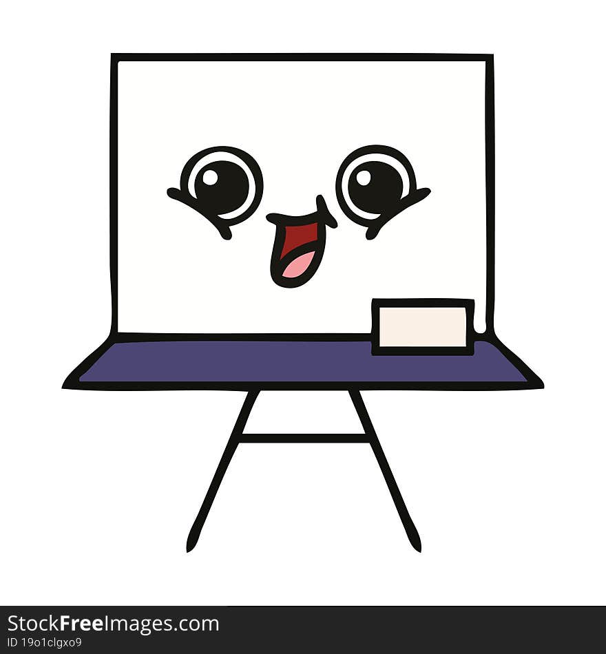 cute cartoon of a white board. cute cartoon of a white board