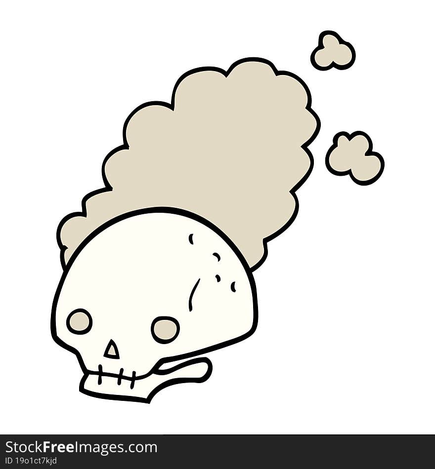 cartoon dusty old skull